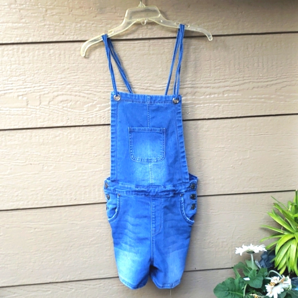 IA Icon Apparel Denim stretch overall shorts shortalls XL